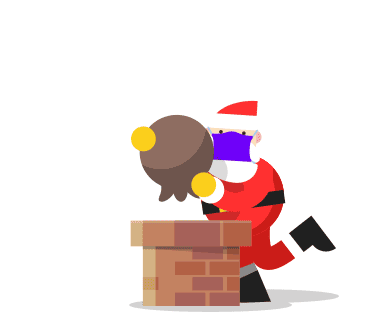 Père noel dans la cheminée